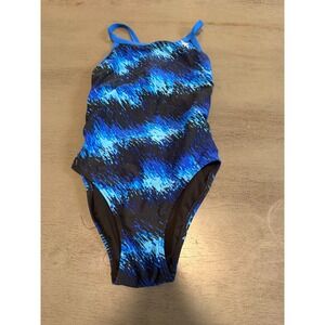 blue black TYR  one piece swimsuit size  32